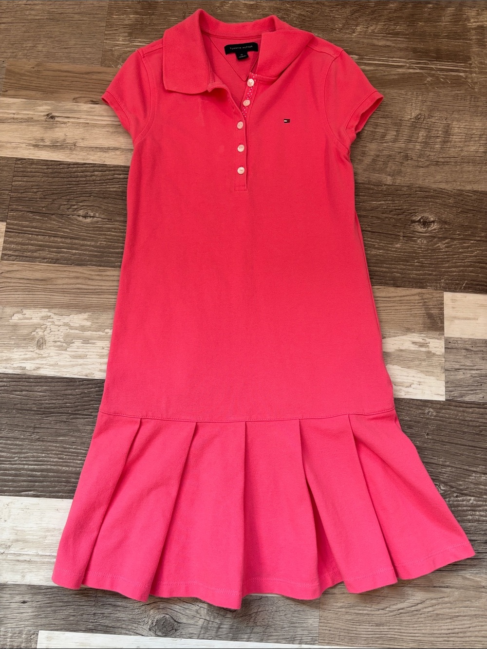 Tommy Hilfiger Girls' Coral Pink Polo Dress